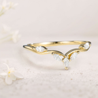 Minimal Marquise Moissanite Ring – Gold Plated 925 Silver Delicate Band