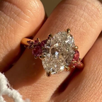 Rose Gold Sterling Silver Ring with Ice-Cut White Marquise Stone – Elegant Accent Design