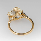 11mm White Stone Ring – 925 Silver Gold Plated Minimalist Women’s Ring US 8