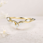 Minimal Marquise Moissanite Ring – Gold Plated 925 Silver Delicate Band