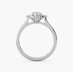 Moss Agate Statement Ring with Moissanite Accents in White Gold Plated Sterling Silver