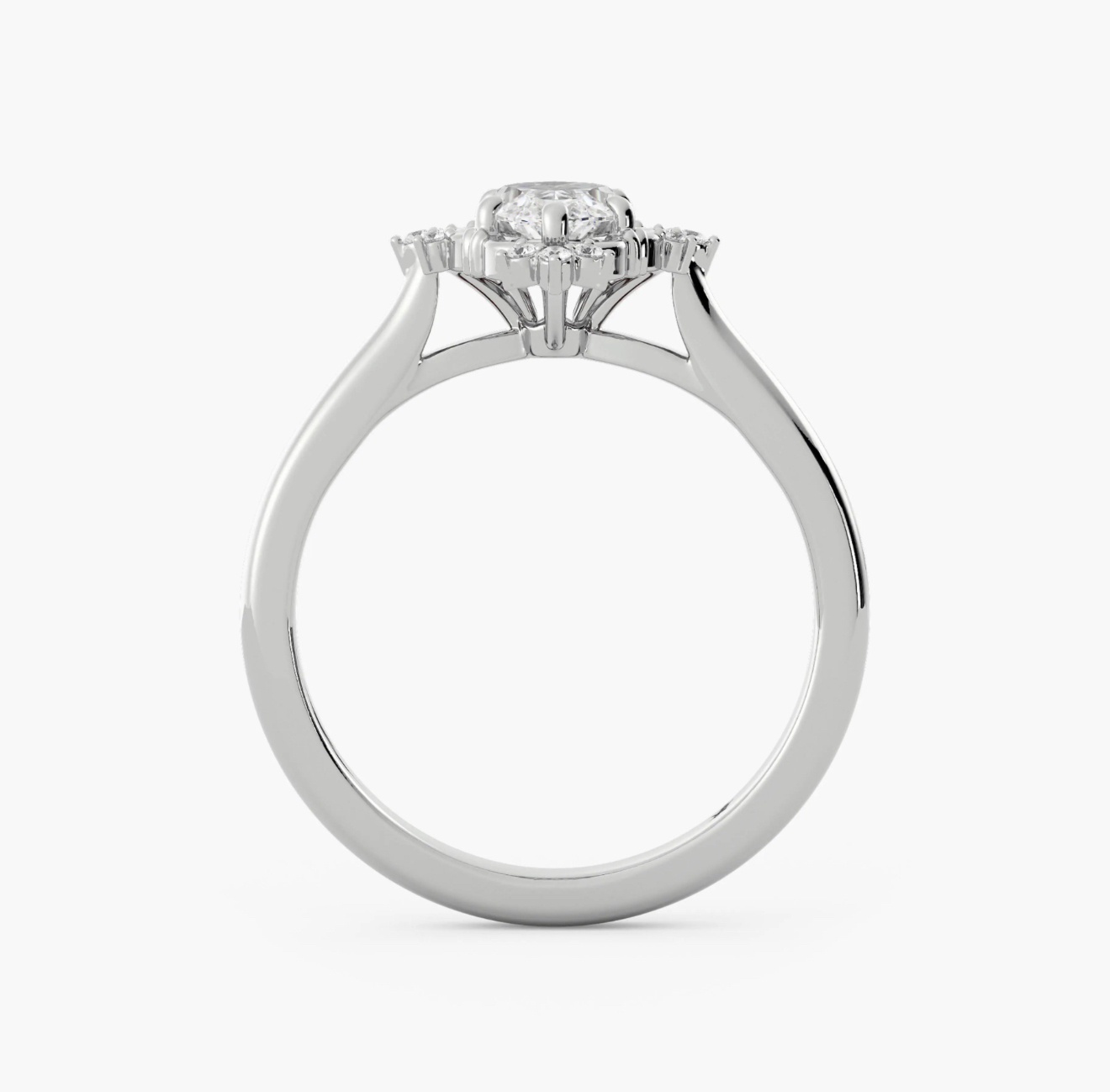 Moss Agate Statement Ring with Moissanite Accents in White Gold Plated Sterling Silver