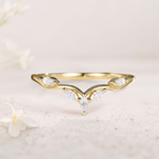 Minimal Marquise Moissanite Ring – Gold Plated 925 Silver Delicate Band