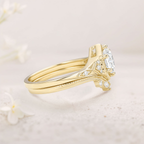 Gold-Plated Sterling Silver Moissanite Set Ring – 6mm Center Stone