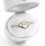 7×5mm Moissanite Ring with Marquise & Round Accents – 14K Gold-Plated Sterling Silver