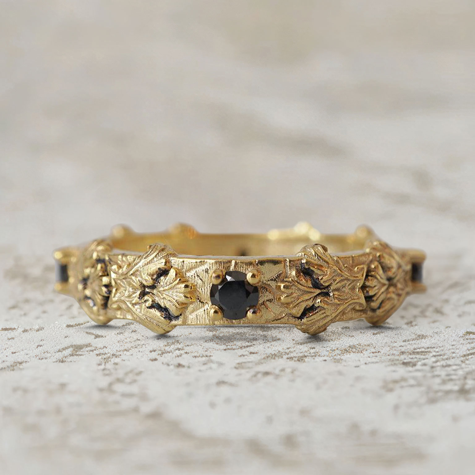 Minimal Black Onyx Ring in 14K Gold – 3mm Center Stone, Elegant Everyday Design