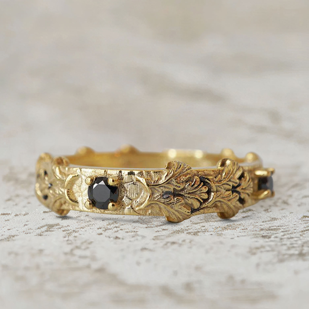 Minimal Black Onyx Ring in 14K Gold – 3mm Center Stone, Elegant Everyday Design