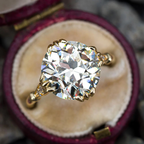 11mm White Stone Ring – 925 Silver Gold Plated Minimalist Women’s Ring US 8