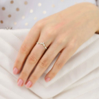 Minimal Marquise Moissanite Ring – Gold Plated 925 Silver Delicate Band